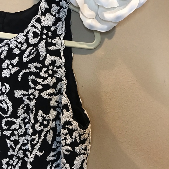 NWT JKara Women’s Blouse Top Black With White Beads Sleeveless Sz XL $99MSRP [x] - Picture 2 of 5